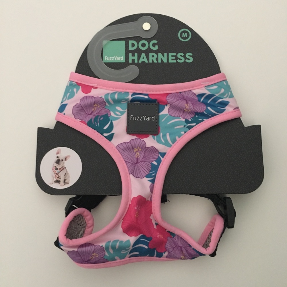 NEW (M) Dog Harness Tropical Theme Floral Print for Medium Dogs | FuzzYard